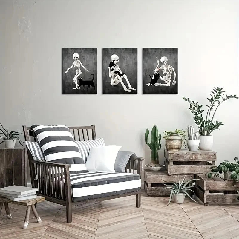 3-Piece Art Deco Metal Wall Art Set - Modern & Retro Style Prints - Ready to Hang - Perfect for Living Room, Bedroom & Office Decor