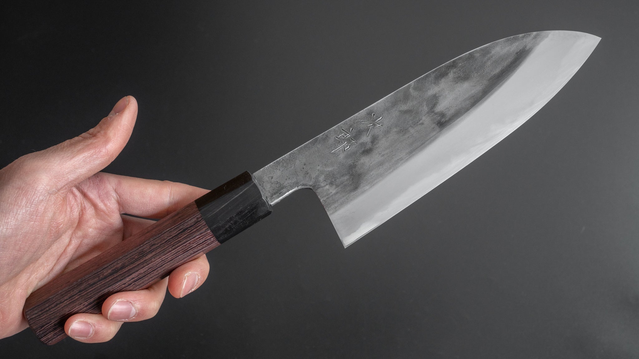 Premium Jiro Tsuchime Wa Santoku Knife 165mm - Japanese Damascus Steel Blade with Taihei Tagayasan Wood Handle (#226) - Perfect for Sushi, Vegetables & Meat Cutting