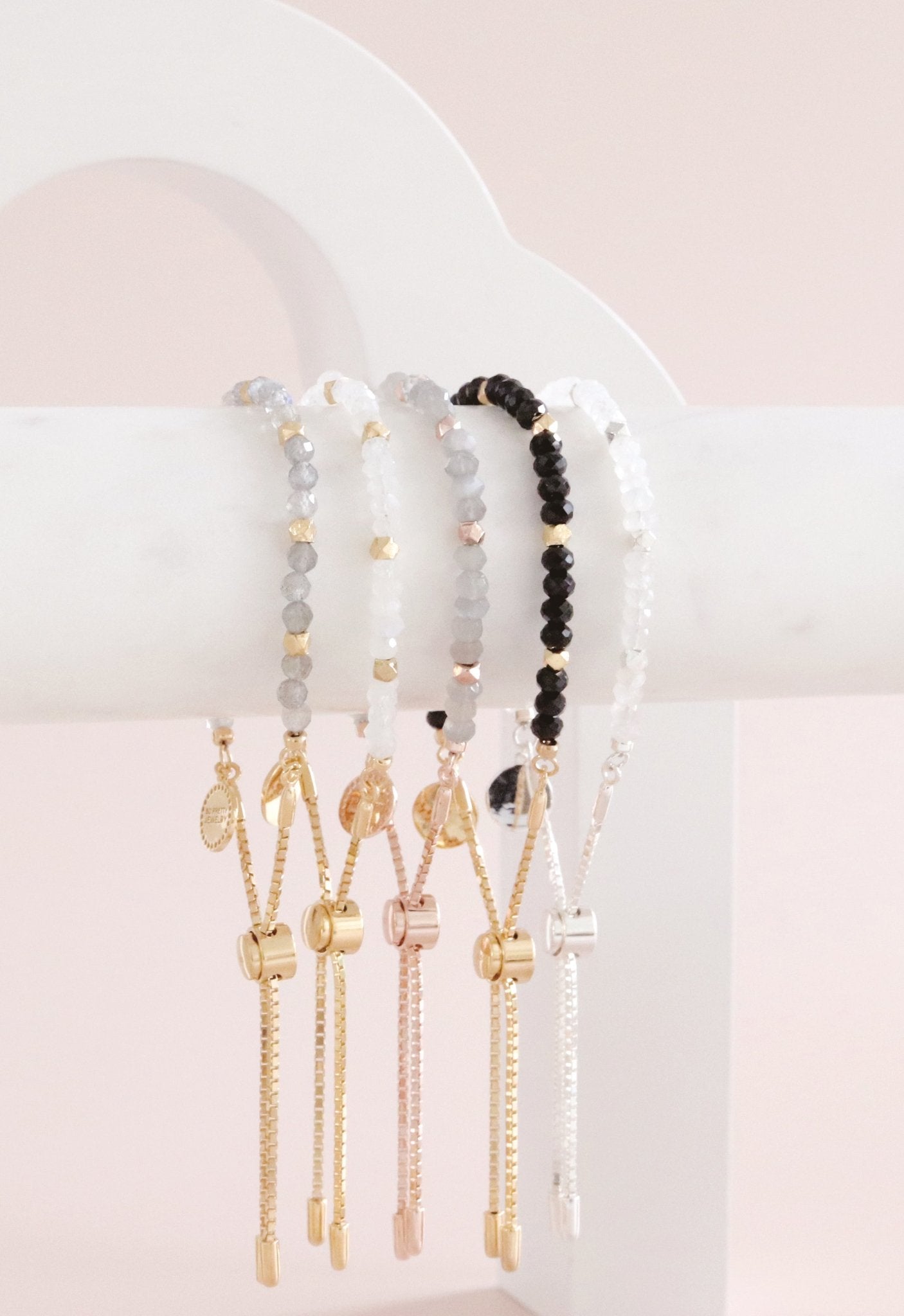 ICONIC ADJUSTABLE NUGGET BRACELET - Black Onyx & Gold Plated Jewelry for Women | Perfect for Everyday Wear, Gifts & Special Occasions