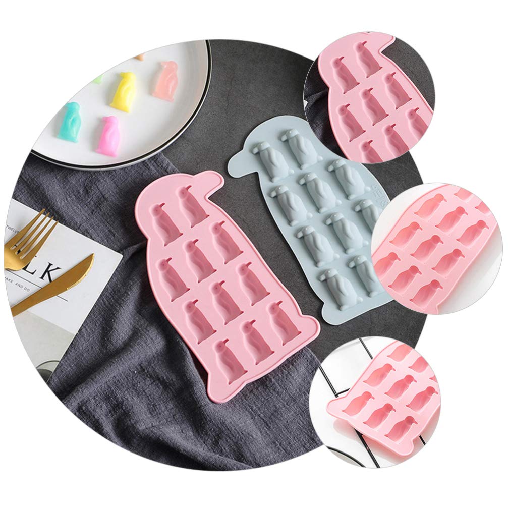 **Hemoton 2-Piece Silicone Penguin Candy & Chocolate Molds - DIY Baking Tools for Ice Cubes, Fondant, Pudding, Cookies & Gummy Treats - Perfect for Parties, Desserts & Holiday Crafts**
