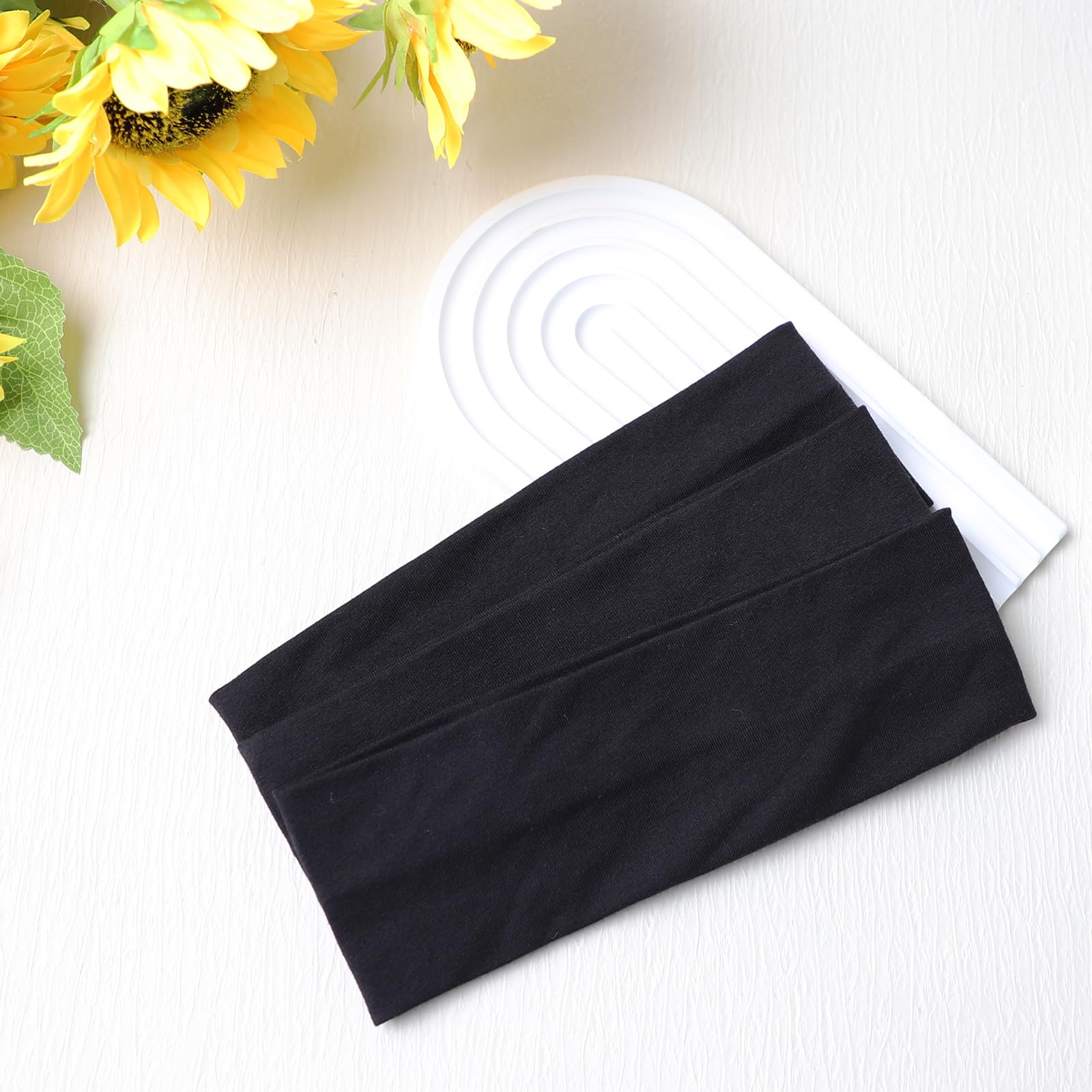 3 Pack Non-Slip Cotton Headbands for Women - Thick Sweat-Proof Hair Accessories for Workouts, Yoga & Everyday Use