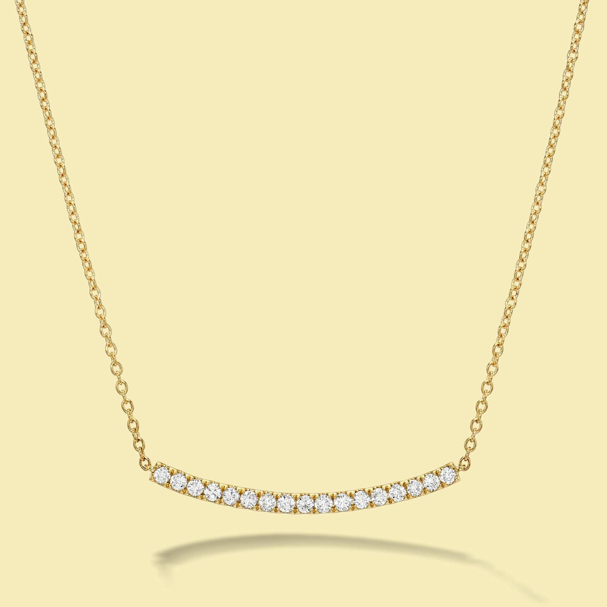 Elegant Curved Bar Diamond Necklace for Women - Perfect for Weddings, Anniversaries & Special Occasions
