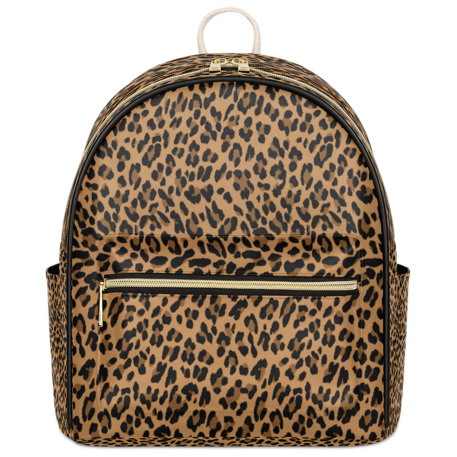 Stylish Abstract Leopard Print Backpack for Women & Girls - PU Leather Lightweight Daypack - Perfect for High School, Work, Travel, Shopping & Outdoor Activities | Durable Casual Backpack for Everyday Use