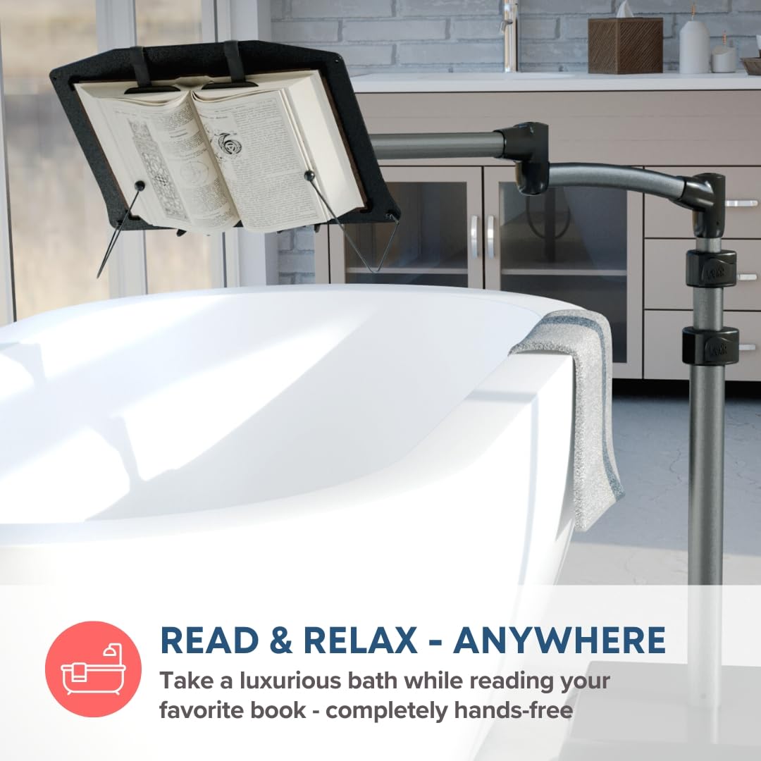 LEVO Hands-Free Book Stand for Hardcovers, Paperbacks, Cookbooks, Textbooks & Magazines - Perfect for Reading, Cooking, Studying & Relaxing