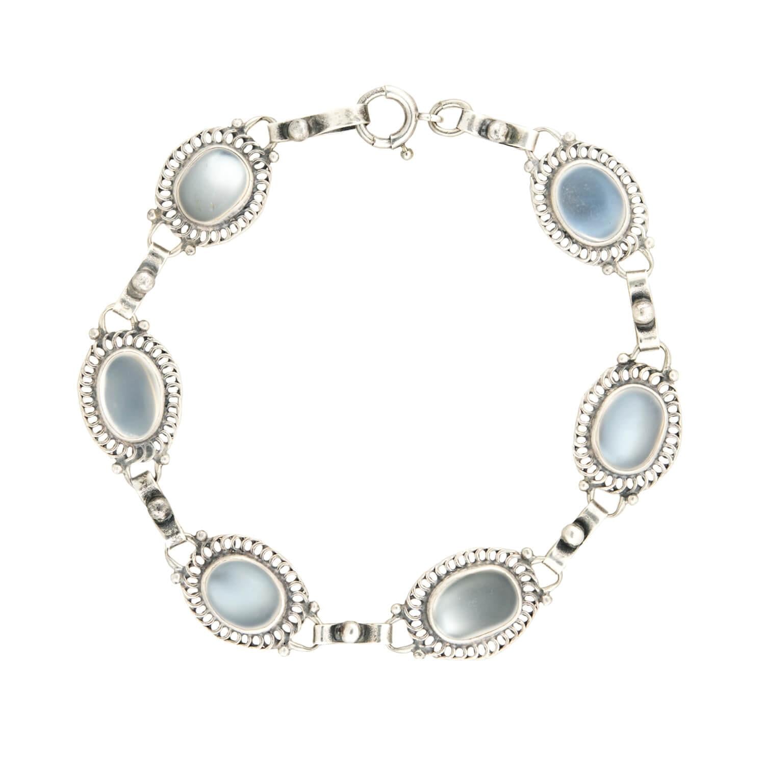 Vintage Moonstone Bracelet for Women - Handmade Sterling Silver Adjustable Boho Jewelry - Perfect for Gifts, Parties & Everyday Wear
