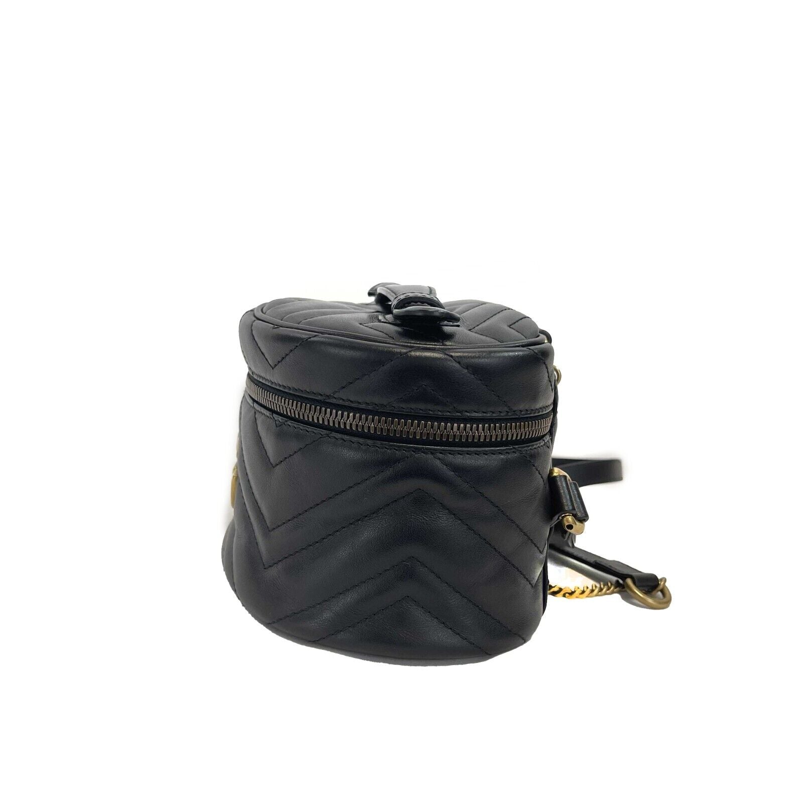 Gucci GG Marmont Black Leather Mini Backpack with Top Handle - Stylish Luxury Crossbody Bag for Women, Perfect for Travel, Work & Everyday Use