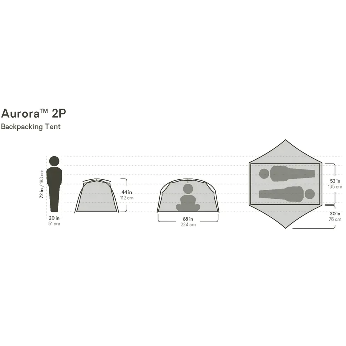 Aurora 2 Person Camping Tent with Waterproof Footprint - Lightweight Backpacking Tent for Hiking, Camping & Outdoor Adventures