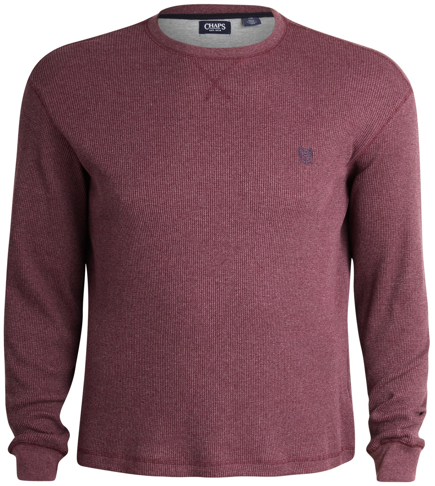 Chaps Men's Long Sleeve Thermal Crewneck Shirt - Waffle Knit Casual Button-Up Shirt for Men (Sizes M-XXL) - Perfect for Winter Layering, Office Wear & Outdoor Activities