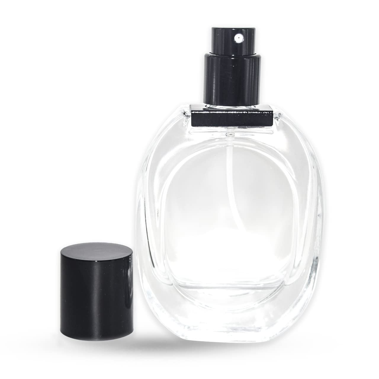 Hunky Dory 30ml Empty Clear Glass Perfume Bottles with Black Metal Pump & Cap - Refillable Spray Bottle for DIY Perfume, Essential Oils, Rose Water - Perfect for Travel, Home Fragrance & Gift Packaging