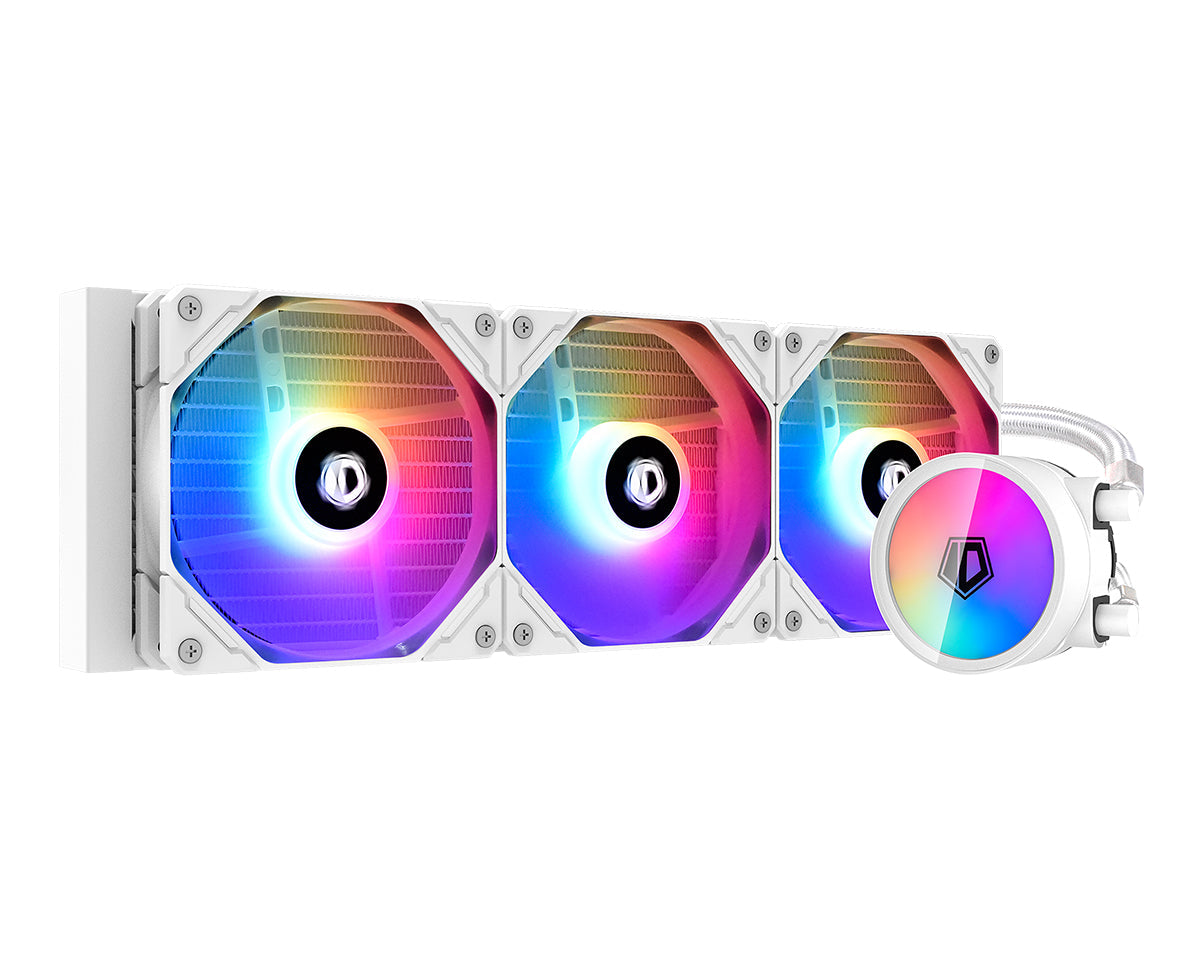 ID Cooling ZoomFlow 360XT ARGB CPU Liquid Cooler - 360mm All-in-One Water Cooling System with Addressable RGB Lighting (Snow White) - Perfect for Gaming PCs, Workstations, and High-Performance Computer Builds