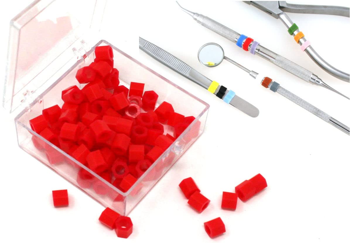 Silitone Colorful Rubber Bands - Pack of 100 Stretchable Elastic Bands for Office, School, Crafts & DIY Projects (Red)