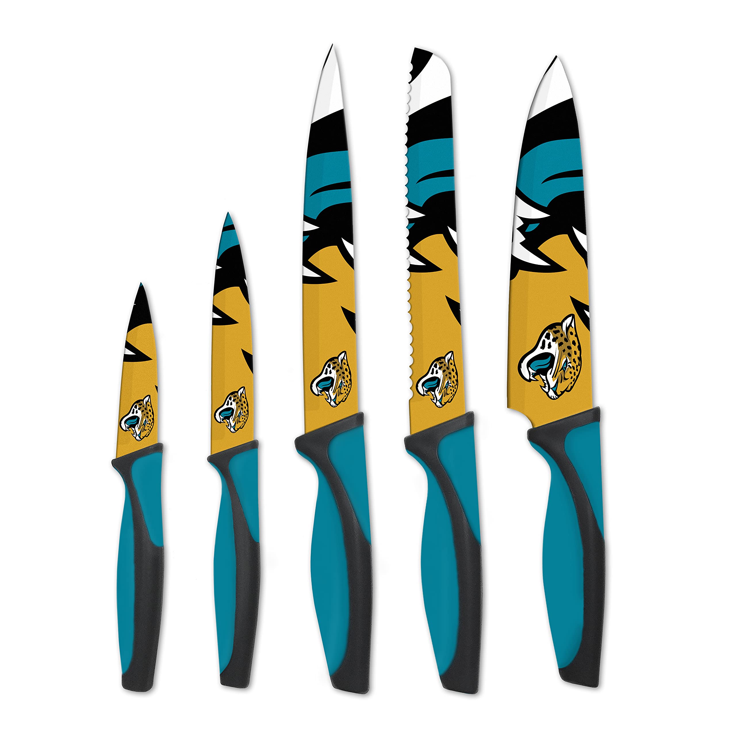 Premium NFL Jacksonville Jaguars Themed Kitchen Knife Set - High-Quality Stainless Steel Blades for Cooking & Food Prep - Perfect for Jaguars Fans & Home Chefs