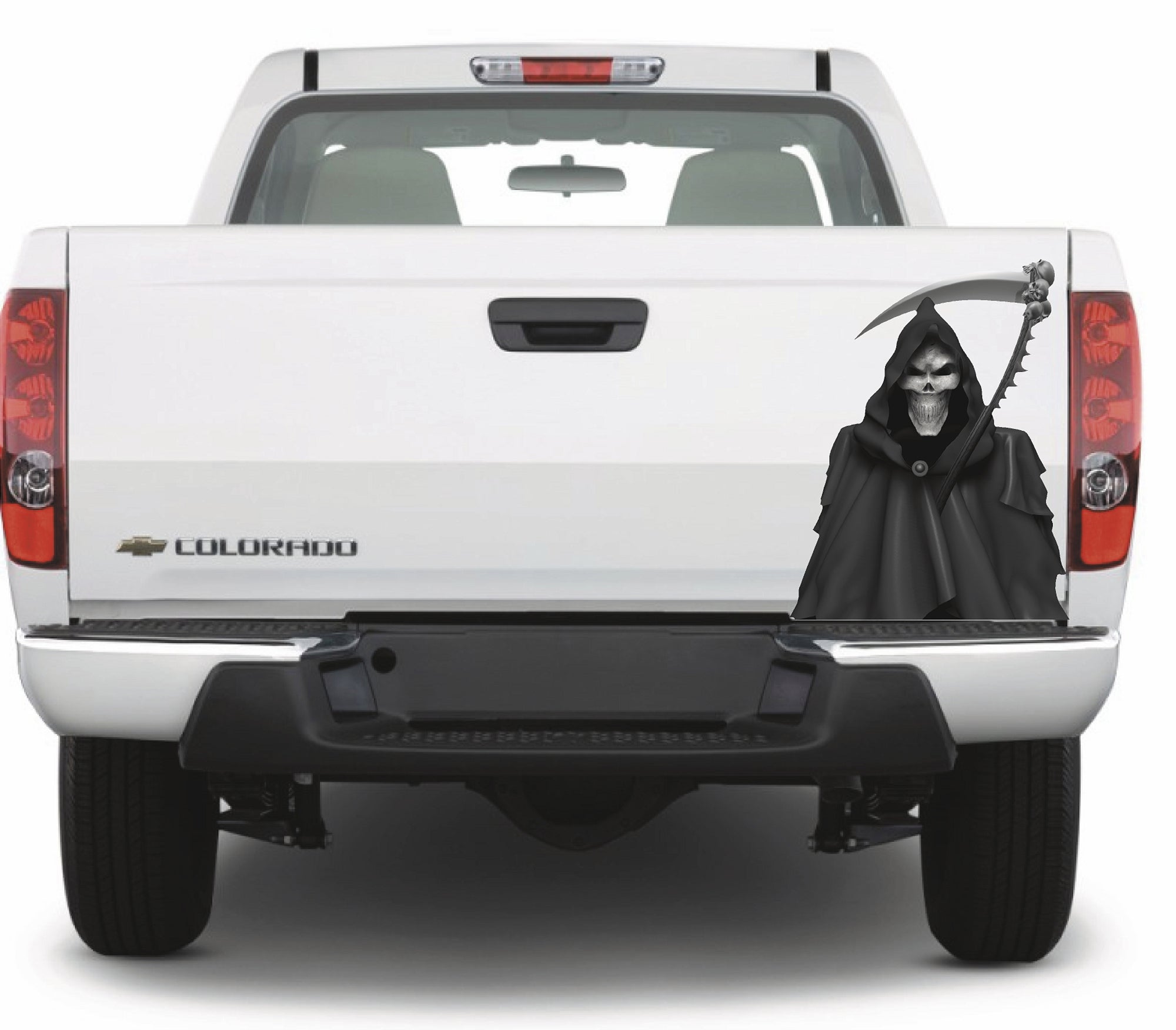 Grim Reaper Vinyl Decal Sticker for Car Hood & Truck Tailgate - Durable, Waterproof, Easy to Apply - Perfect for Halloween, Horror Fans & Vehicle Customization