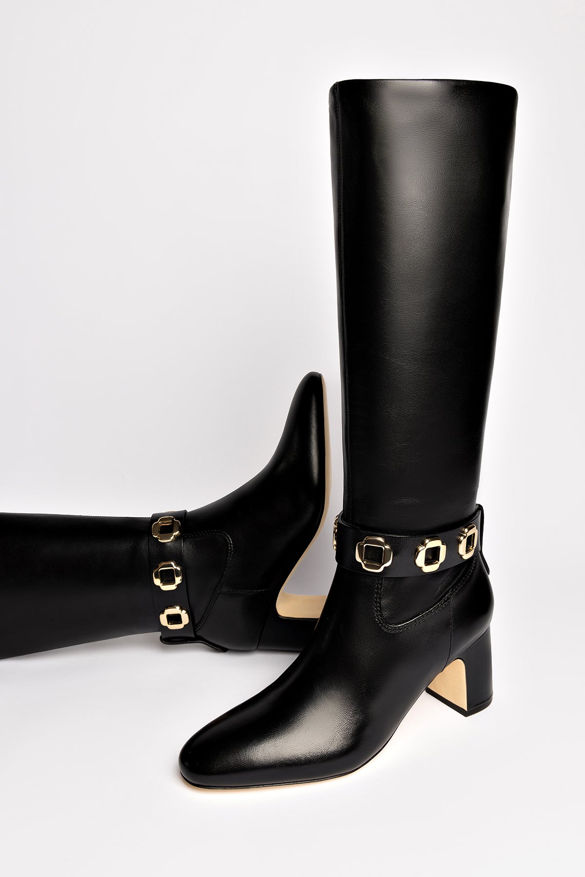 Milan Black Leather Block Boots for Women - Stylish & Comfortable Ankle Booties for Fall, Winter & Everyday Wear
