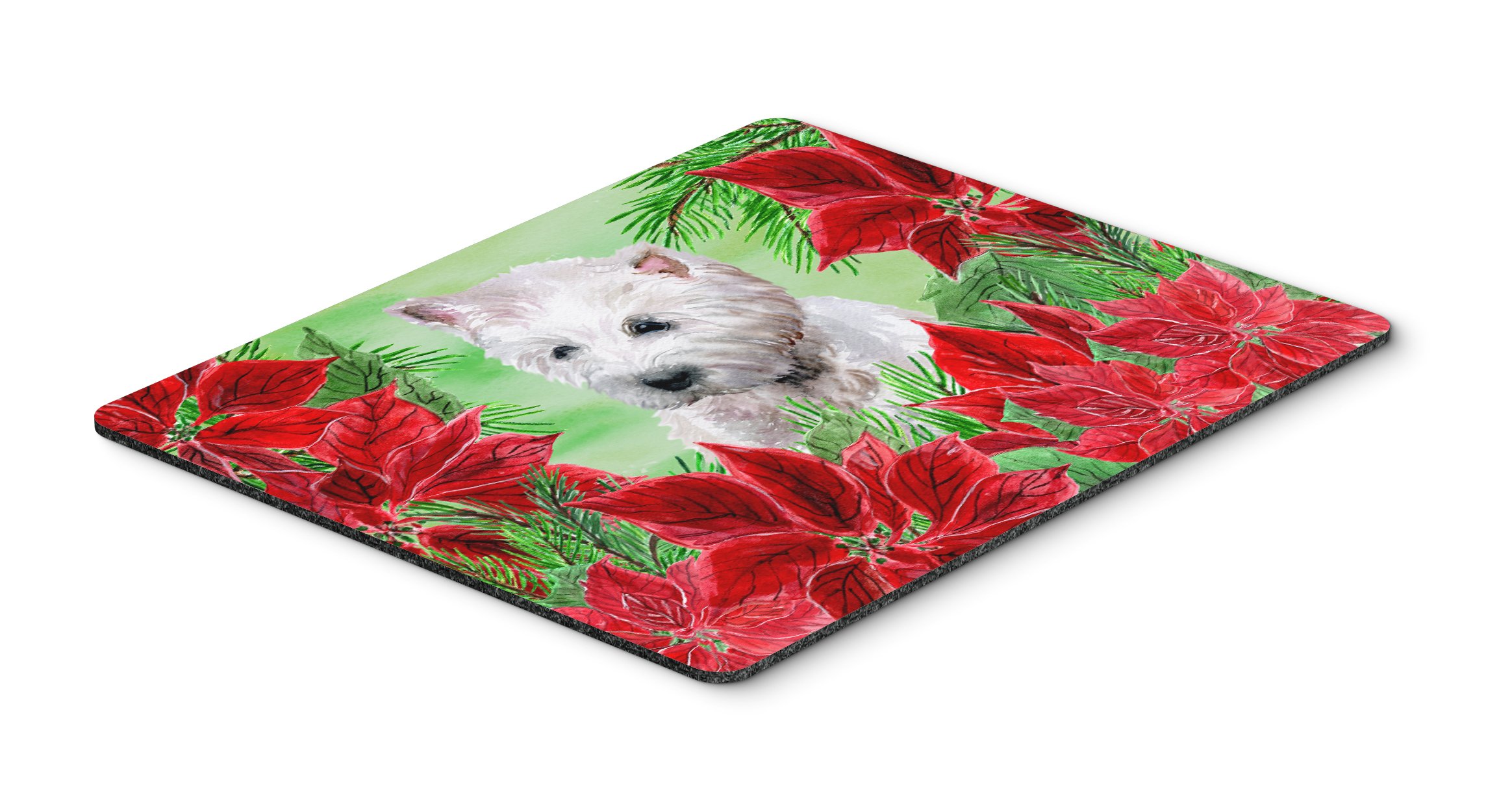 Westie Poinsettas Mouse Pad - Washable Large Mousepad for Computer & Laptop | Hot Pad & Trivet for Home Office, Gaming & Working | Durable Desk Accessory