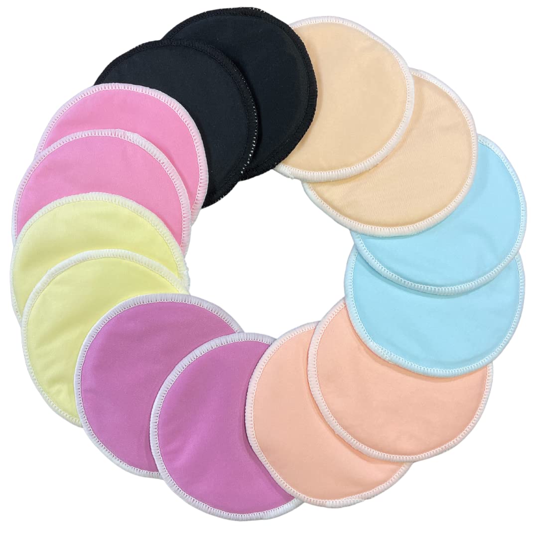 Alimos Organic Bamboo Nursing Pads - 14 Pack Reusable Washable Breastfeeding Pads | Ultra-Absorbent 4-Layer Protection | Leak Proof Nursing Essentials for Comfort & Discretion | Perfect for Daily Use, Travel & Work
