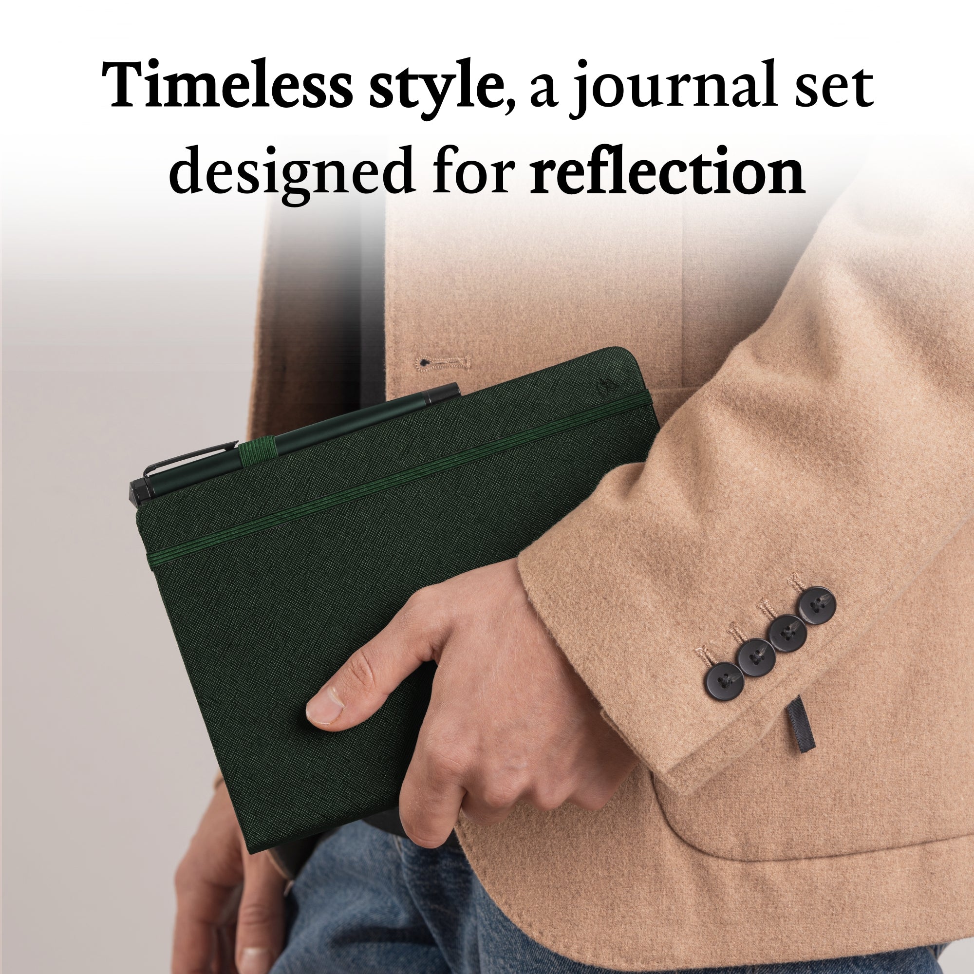 Premium Shadow Pine Wood Journal and Pen Set - Elegant Writing Notebook with Pen Holder - Perfect Gift for Writers, Students & Professionals - Ideal for Journaling, Note-Taking & Creative Writing