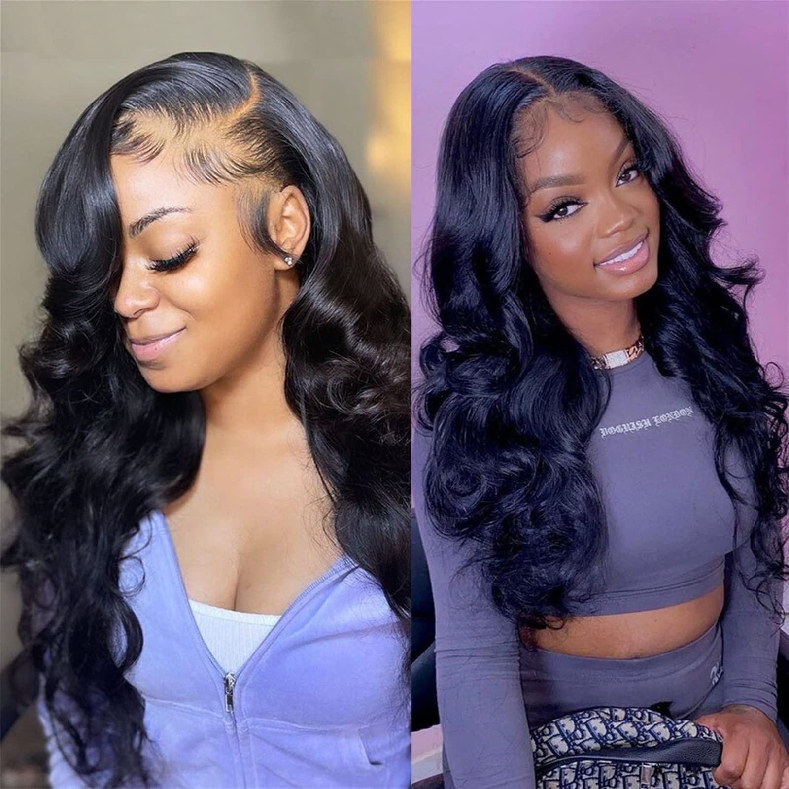 360 HD Transparent Lace Front Human Hair Wigs for Women - 10-30 Inch 13x4 Body Wave Lace Wig - Natural Looking Hair Replacement for Daily Wear & Parties (28 Inches, 360 Lace Frontal) - Perfect for Weddings, Cosplay & Special Events