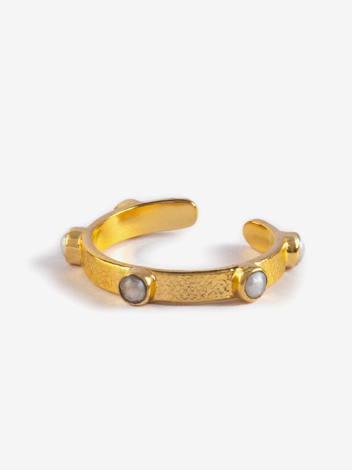 Goddess Charms Crown Chakra Ring with Pearl - Spiritual Jewelry for Meditation, Yoga & Energy Healing