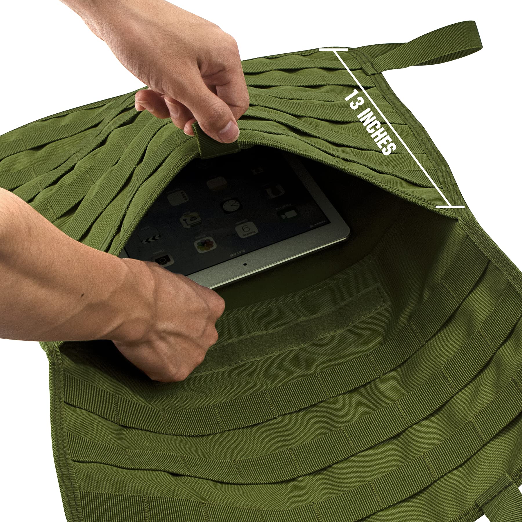 IronSeals Car Seat Back Organizer - Tactical MOLLE Panel Vehicle Seat Protector with Sag-Proof Design, Durable Nylon Hanger Bag for Storage | Perfect for Road Trips, Camping & Daily Commute