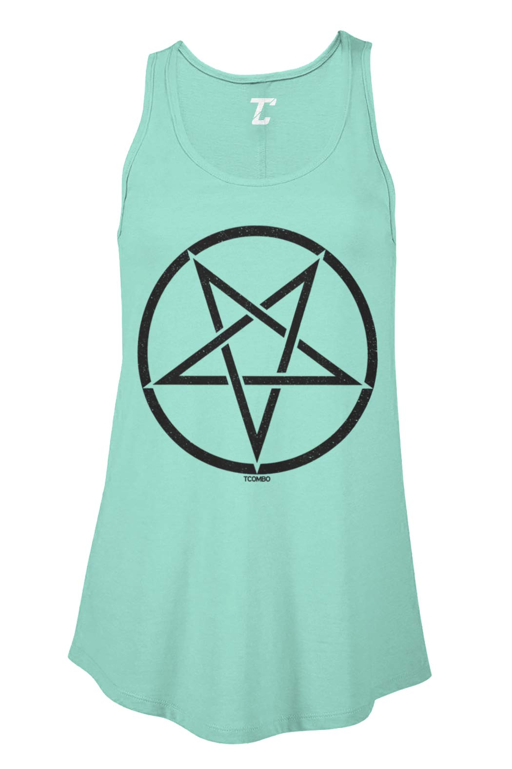 Satanic Pentagram Heavy Metal 666 Badass Women's Flowy Tank Top - Gothic Fashion for Concerts, Halloween & Alternative Style