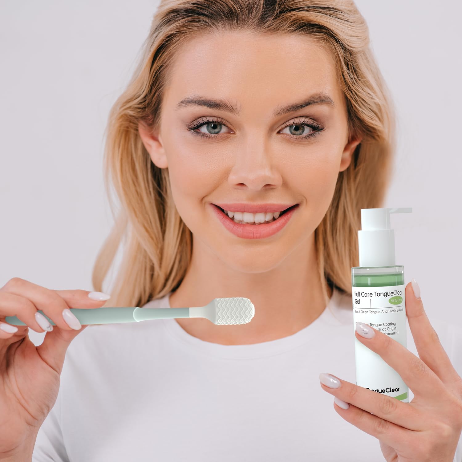 **Oral Mucosal Cleaner & Gel Kit - Silicone Tongue Scraper with Air Bag for Bad Breath Removal - Fresh Mint Flavor (1 Set) - Perfect for Daily Oral Hygiene & Travel Use**