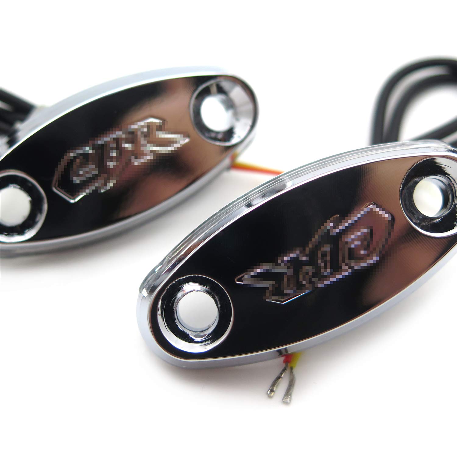 HTTMT Chrome Mirror Block Off Plate LED Compatible with 2004-2007 Honda CBR1000RR Fireblade - MT222-008A-CBR | Motorcycle Accessory for Racing & Street Performance