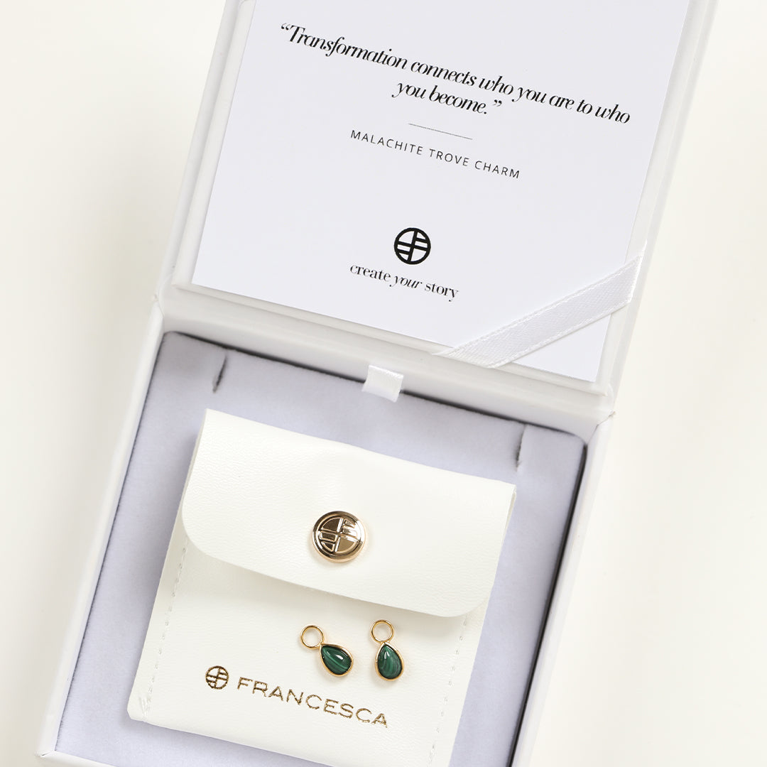 Malachite Trove Hoop Earrings Set of 2 - Natural Stone Dangle Earrings for Women, Boho Chic Jewelry for Everyday Wear & Special Occasions