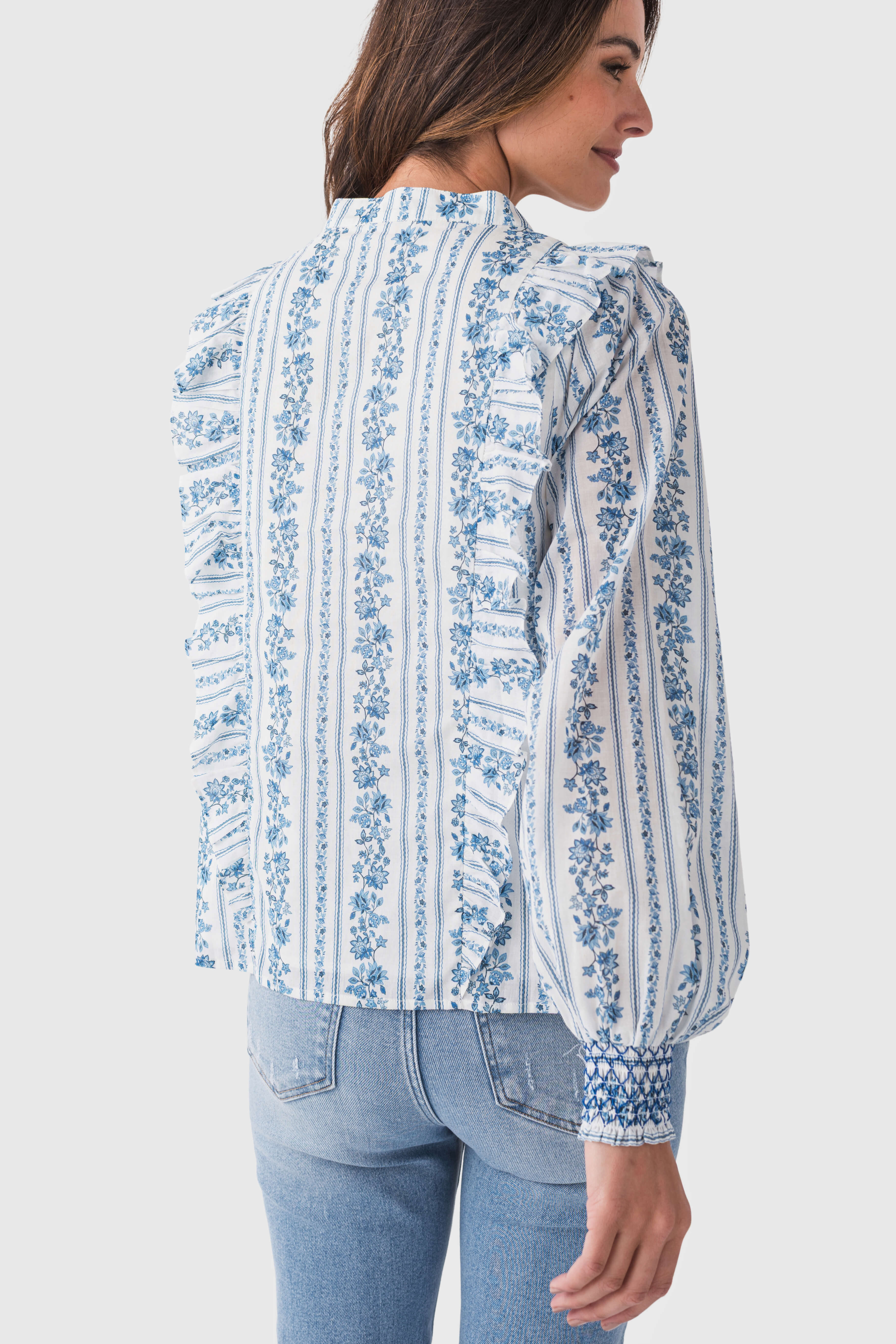 Stylish Women's Ruffled Yoke Detail Blouse - Elegant Fashion Top for Casual Wear, Office & Date Night Outfits