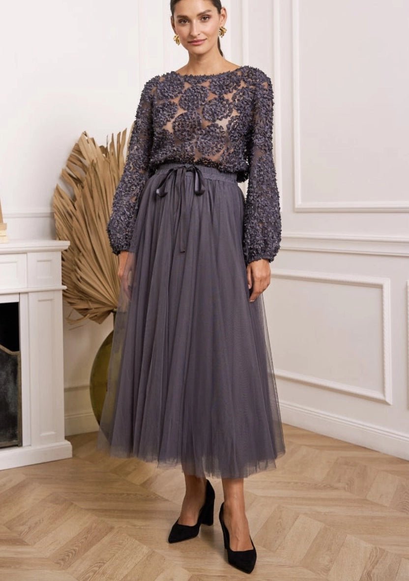 Aria Long Tulle Skirt - Elegant Flowy Maxi Skirt for Women | Perfect for Weddings, Parties & Special Occasions
