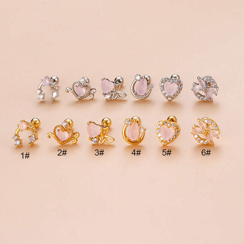 20G Surgical Steel Cartilage Earrings - Fairy & Heart Stud Earrings for Women | Hypoallergenic Body Jewelry | Perfect for Daily Wear, Parties & Gifts (HSPJ814)