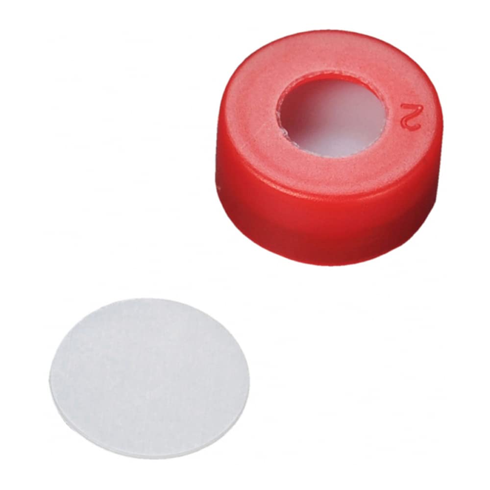 11-0051R-B PTFE Septa Snap Cap - Red, 11 mm Size (Pack of 2000) - Ideal for HPLC Vials, Lab Sample Storage & Chemical Containers