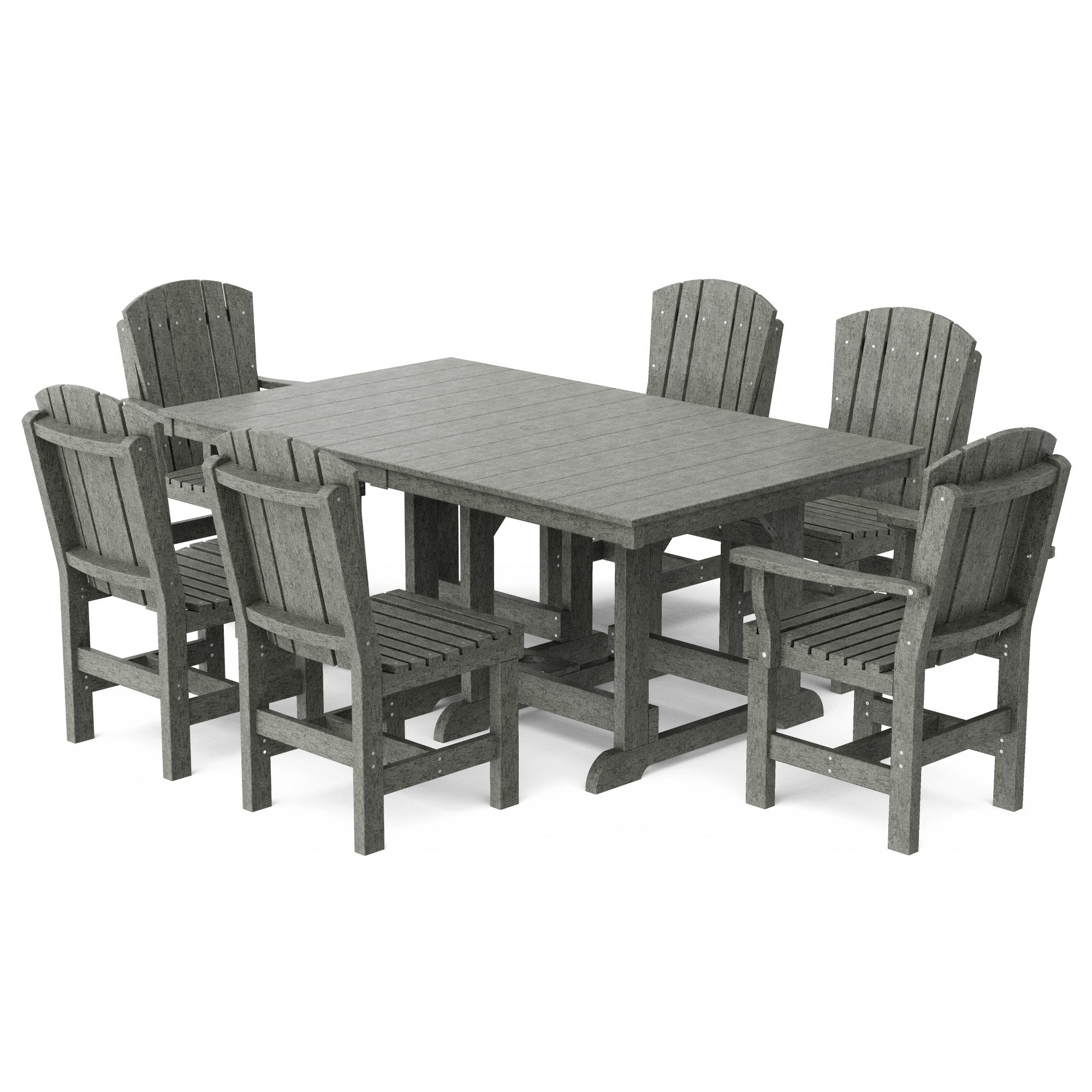 Heritage 7-Piece 44x72 Inch Dining Table Set with Chairs - Perfect for Family Gatherings, Dinner Parties & Outdoor Entertaining
