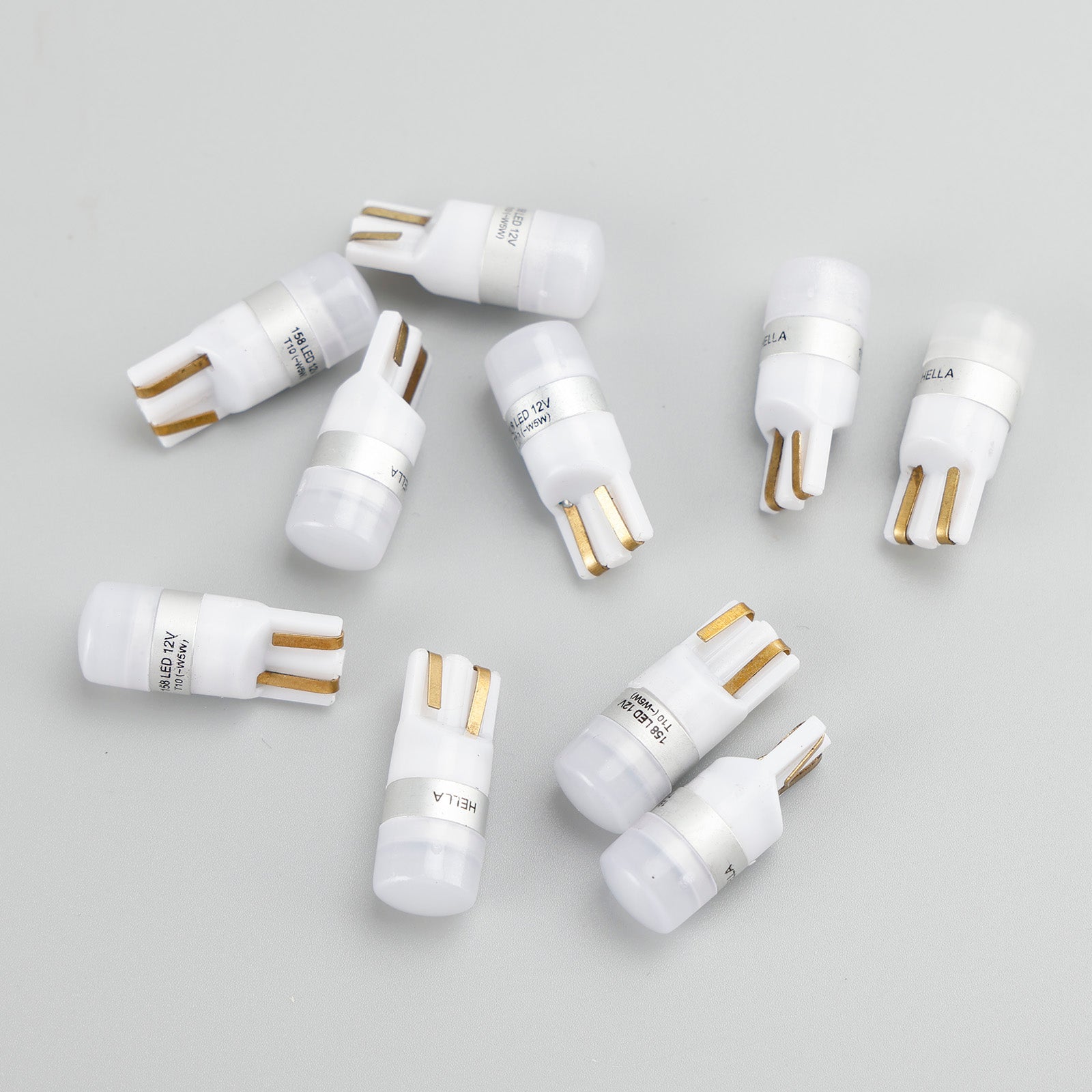 10X HELLA LED Retrofit Bulbs 158W LED T10 W5W 12V 1W W2.1x9.5D 6000K Cool White - Perfect for Car Interior Lights, Dome Lights, and Dashboard Illumination
