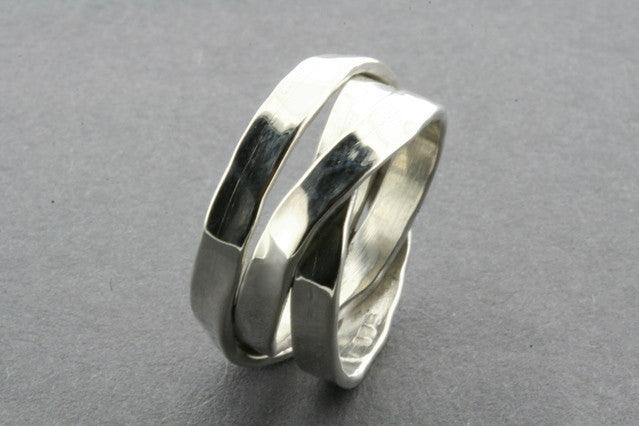 3 Strand Hammered Sterling Silver Knot Ring - Elegant Stackable Jewelry for Women, Perfect for Everyday Wear, Gifts & Special Occasions