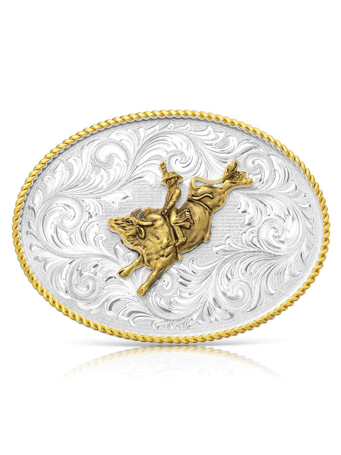Montana Silversmiths 1255 528 Bull Rider Classic Western Buckle Silver - Perfect for Rodeo, Cowboy Boots & Western Fashion Accessories
