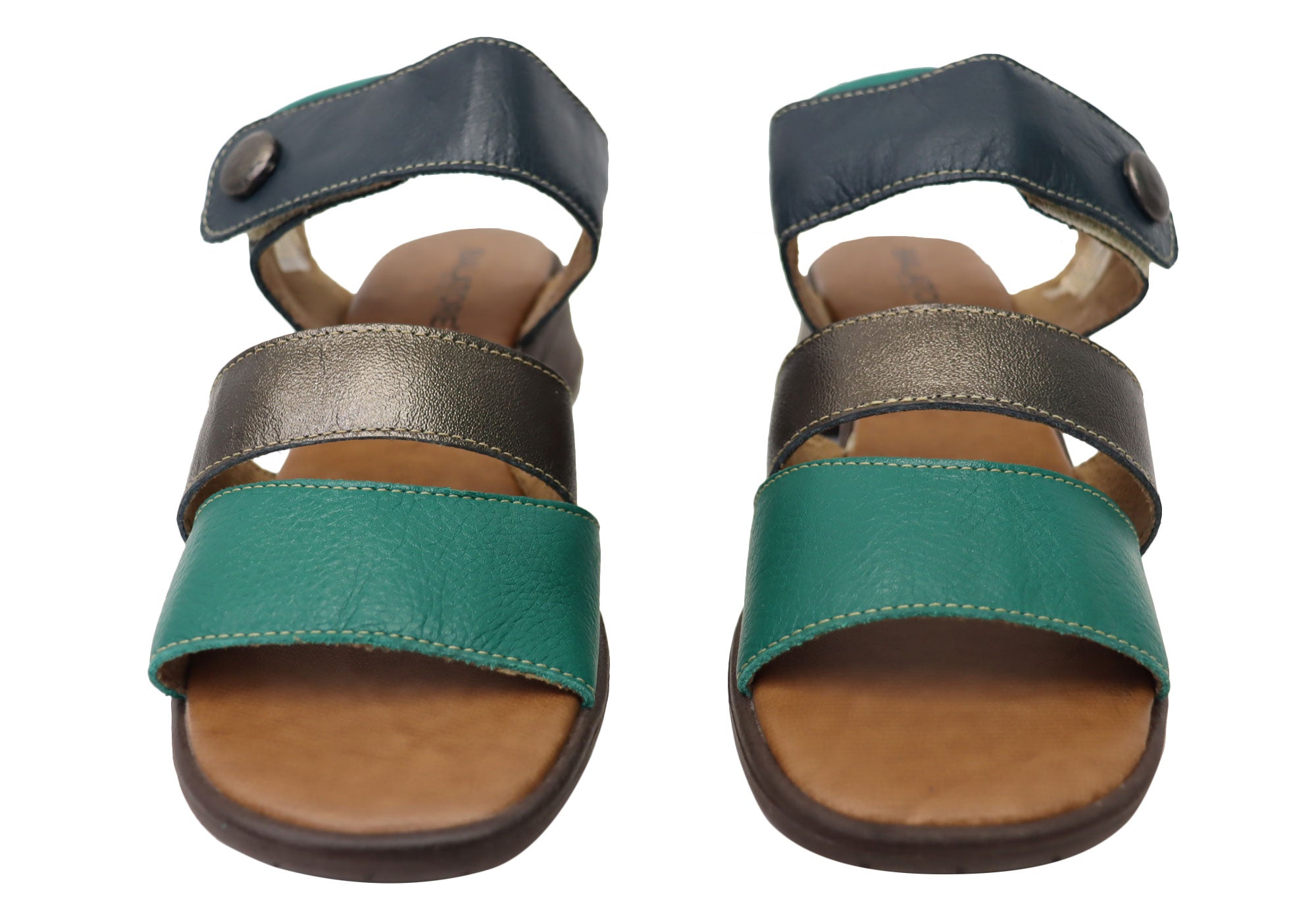 Balatore Daphne Women's Comfortable Brazilian Leather Low Heel Sandals - Perfect for Summer, Beach, and Casual Outings