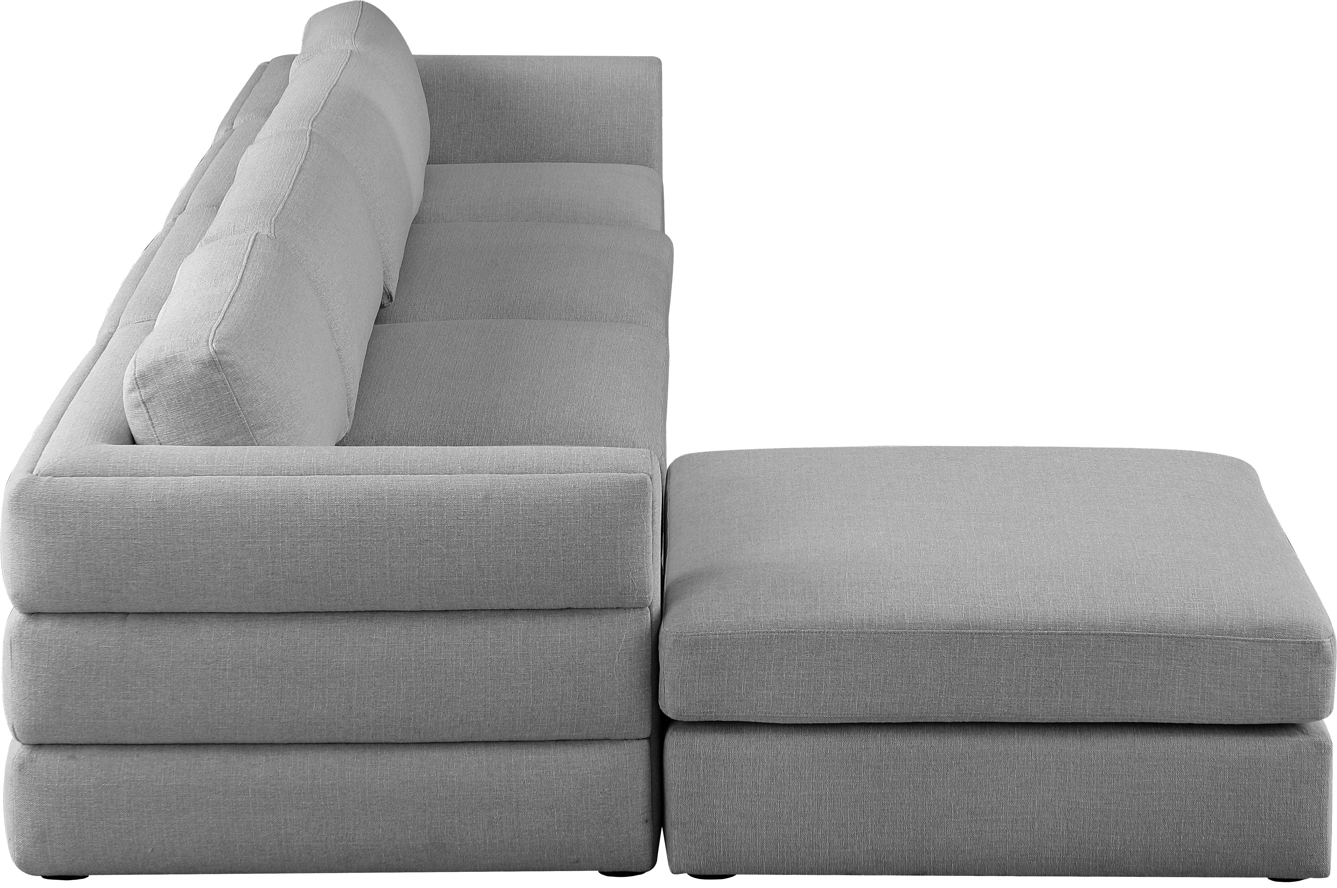 Beckham Durable Linen Textured Fabric Modular Sectional Sofa - Modern Living Room Furniture for Home Theater, Family Gatherings & Cozy Relaxation