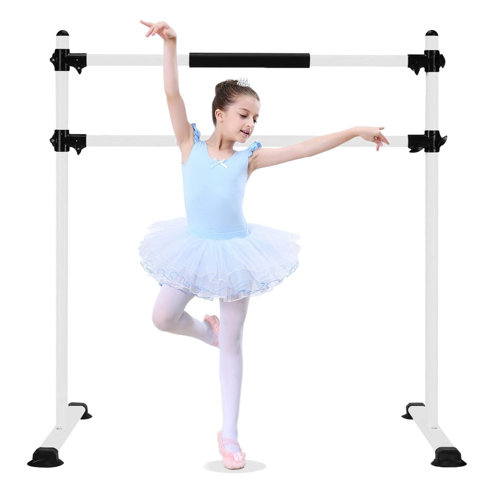 Adjustable Height Portable Freestanding Ballet Barre for Kids - Lightweight Dance Bar Perfect for Home Gym, Studio, Ballet, Pilates, Stretch & Fitness Training - Ideal for Dance Practice, Exercise & Flexibility Workouts