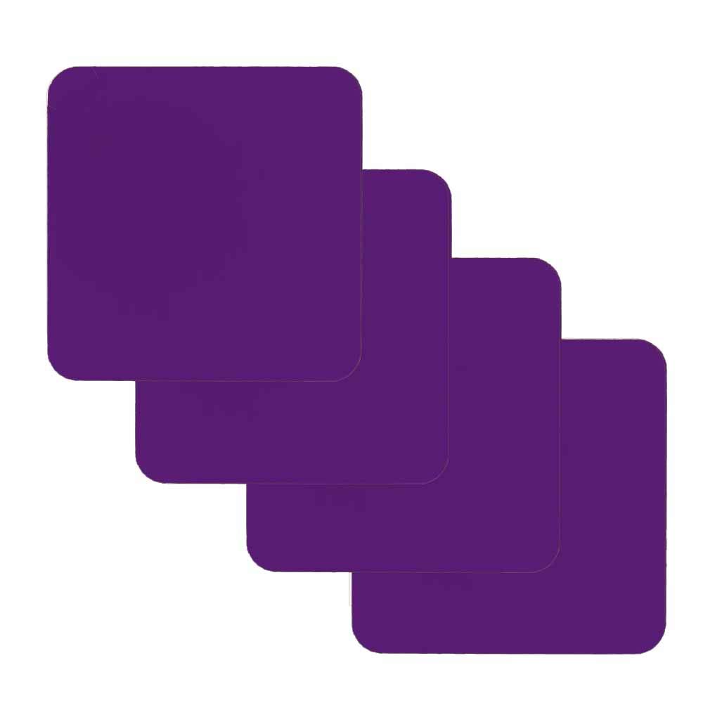 Solid Color Coasters Set of 4 - Non-Slip Absorbent Drink Coasters for Coffee Table, Bar & Home Decor - Perfect Housewarming Gift (Purple)