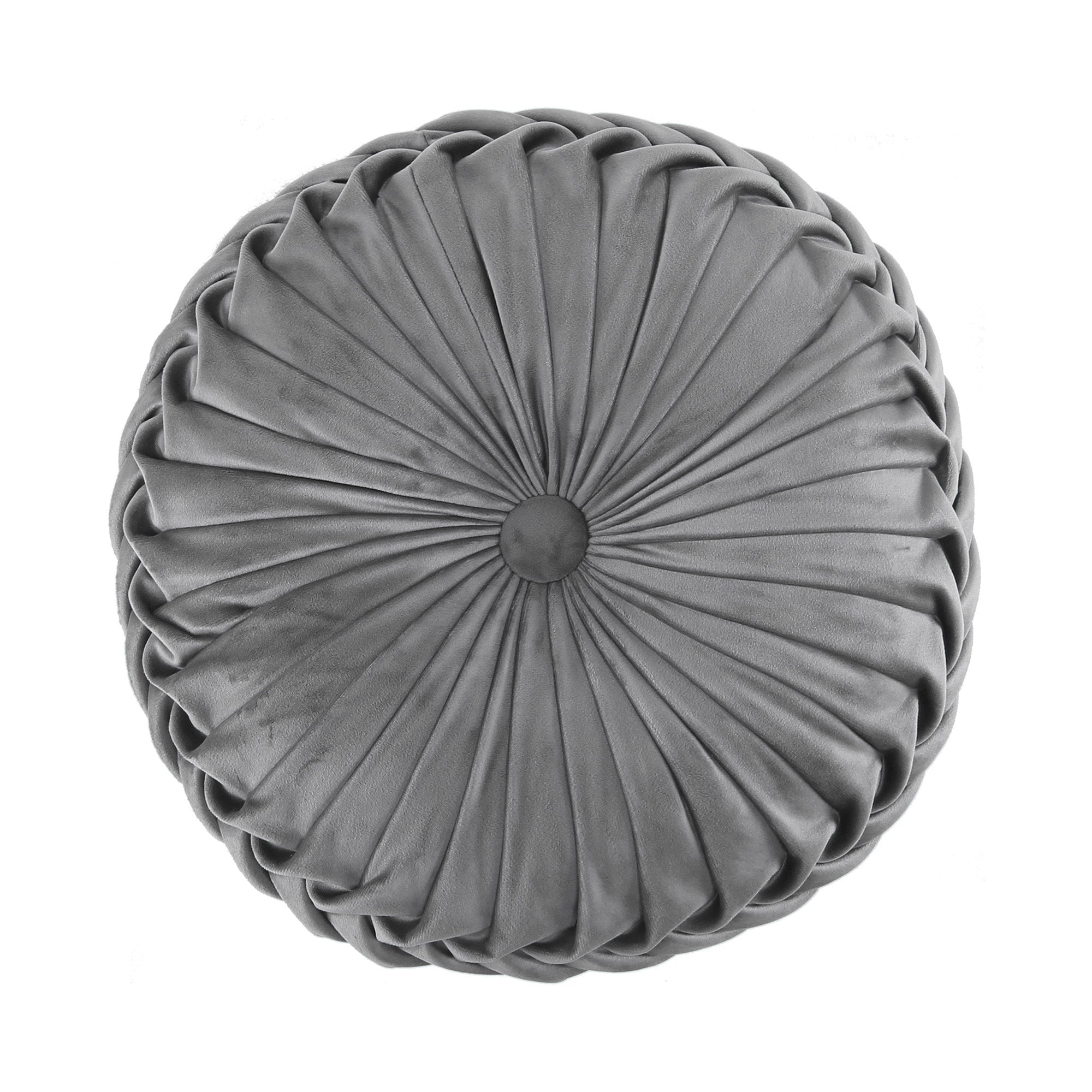 Luxury Maeve Neutral Grey Velvet Round Pillow - Soft Decorative Throw Pillow for Sofa, Bed & Home Decor - Perfect for Living Room, Bedroom & Nursery
