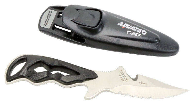 Best Aquatec T Rex Low Profile Dive Knife with Pointed Tip - Compact & Durable for Scuba Diving, Snorkeling & Water Sports