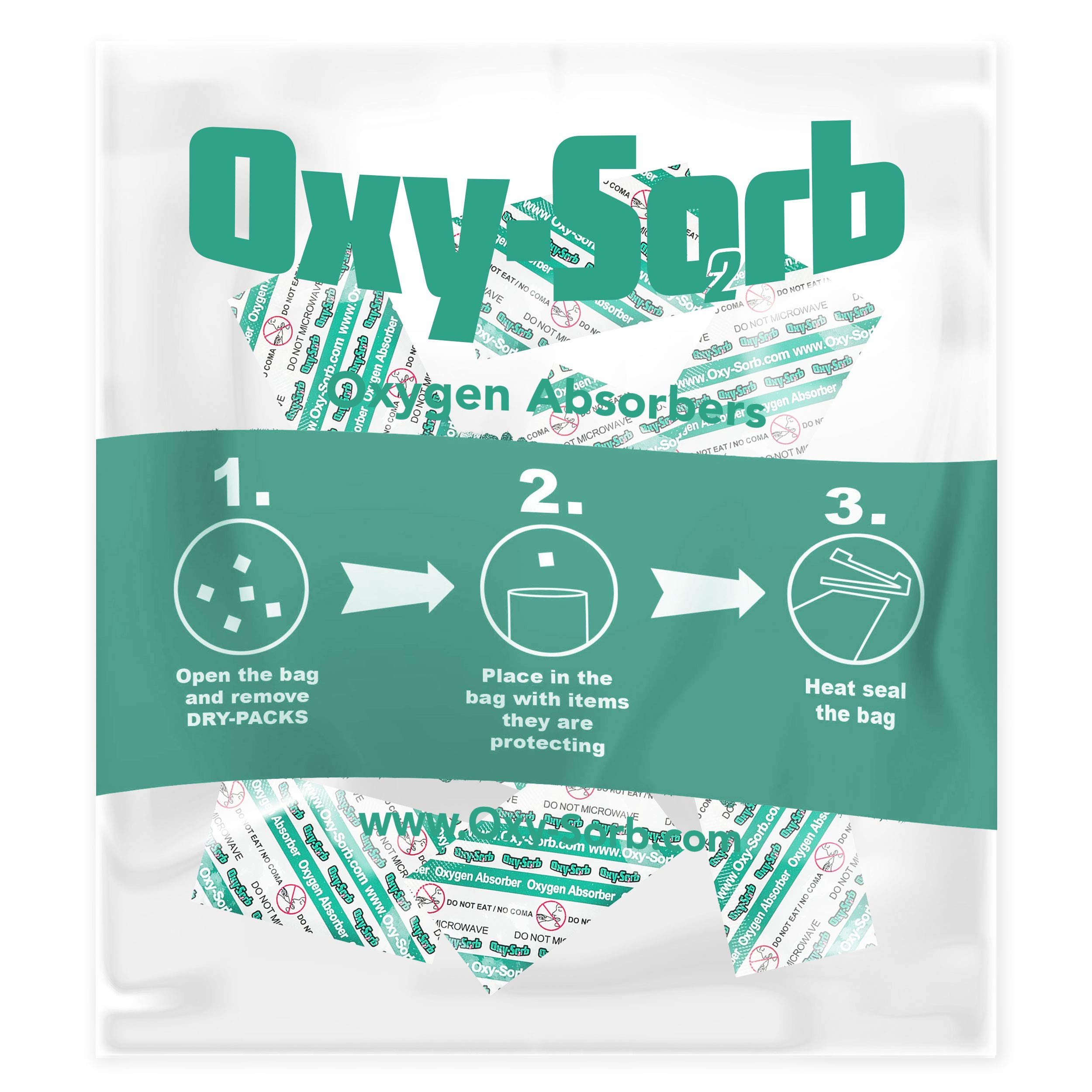 Oxy-Sorb 10-Pack 100cc Oxygen Absorbers for Food Storage - Extend Shelf Life of Dry Goods, Nuts, Grains & Spices | Prevents Mold & Oxidation | Ideal for Mason Jars, Mylar Bags & Vacuum Sealing