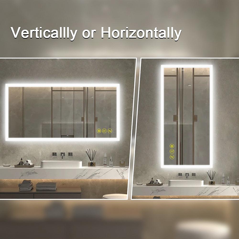 SmartGlow Dimmable LED Frameless Anti-Fog Bathroom Vanity Mirror with Touch Control - Perfect for Makeup, Shaving & Home Decor