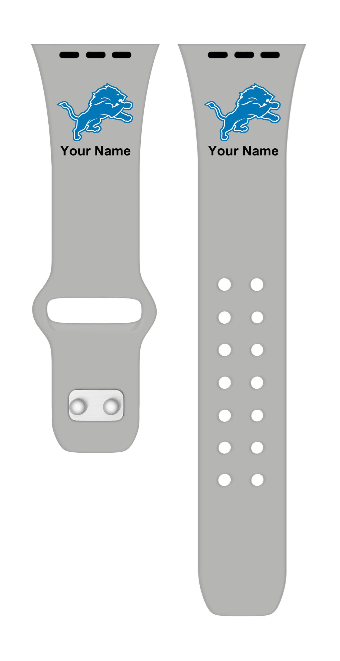 Detroit Lions HD Custom Name Watch Band Compatible with Apple Watch Series 1-9 & SE - Personalized NFL Fan Gift for Men & Women - Perfect for Game Day, Workouts & Everyday Wear