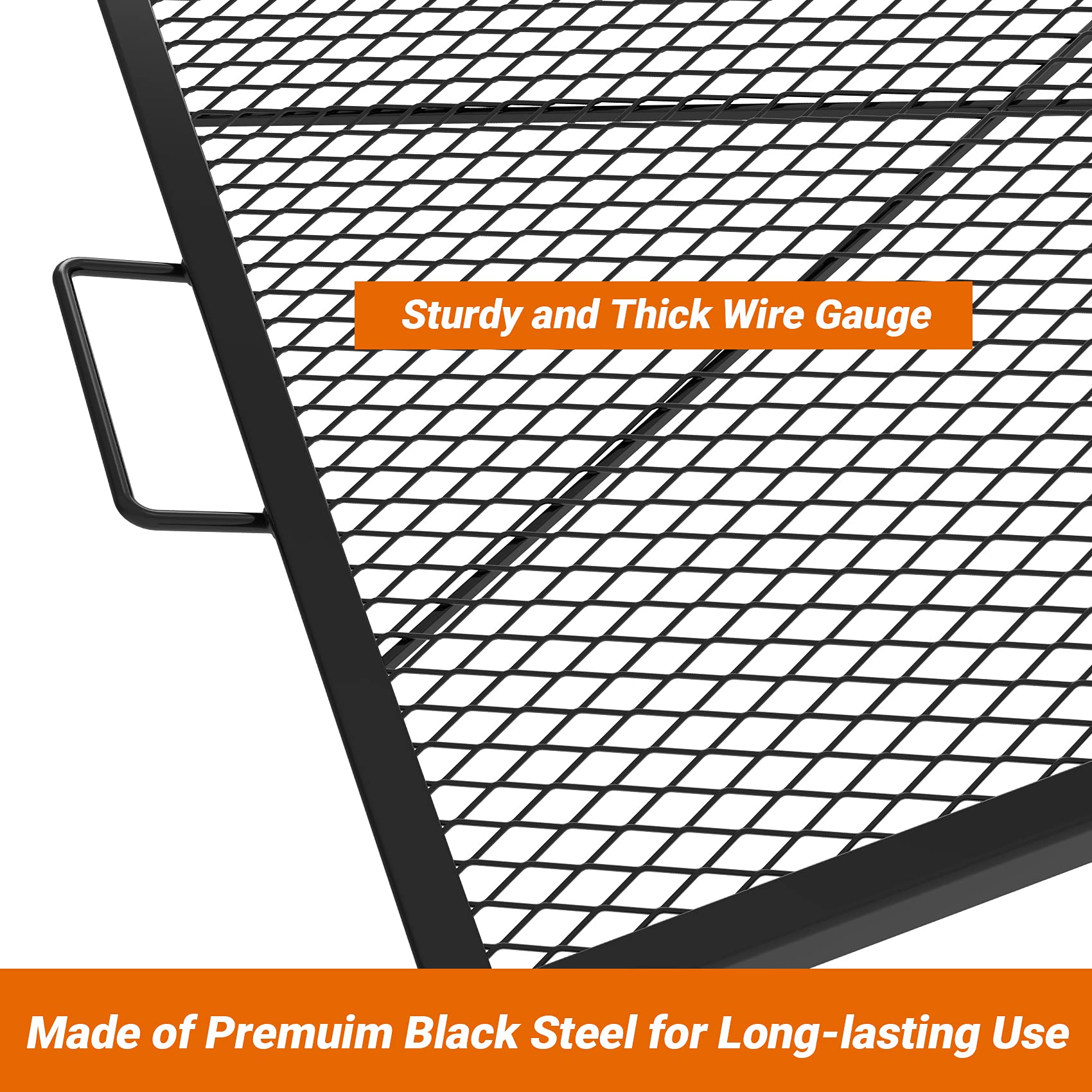 OnlyFire 36-Inch X-Marks Square Fire Pit Cooking Grate - Heavy Duty BBQ Grill Replacement for Outdoor Camping, Backyard, and Patio Cooking