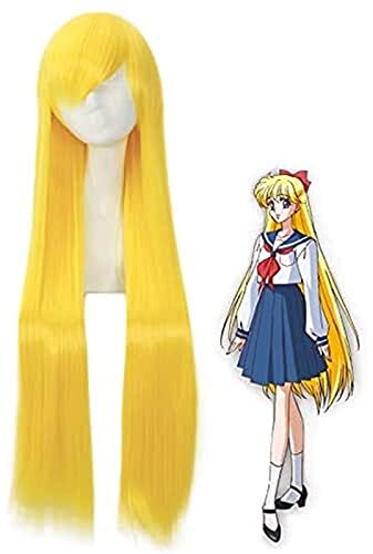 Anime Sailor Moon Minako Aino Long Cosplay Wig - Heat Resistant Synthetic Hair for Sailor Venus Costume | Perfect for Halloween, Cosplay Events & Anime Conventions