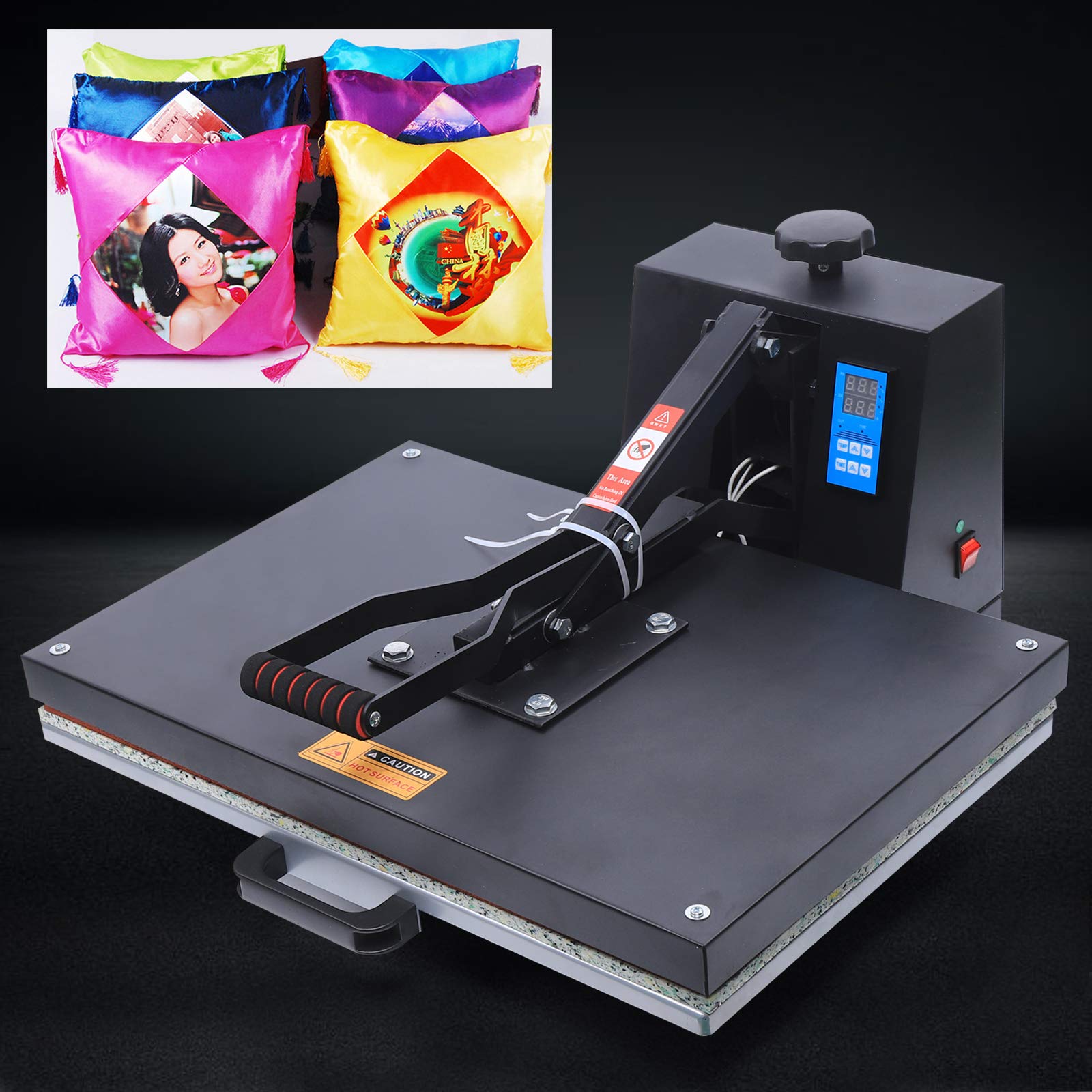 110V 16x24 Inch Digital LCD Heat Press Machine for Sublimation - Multifunctional T-Shirt, Hat, Mug & Plate Heat Transfer Press - Perfect for DIY Banners, Canvas Bags & Custom Apparel Projects