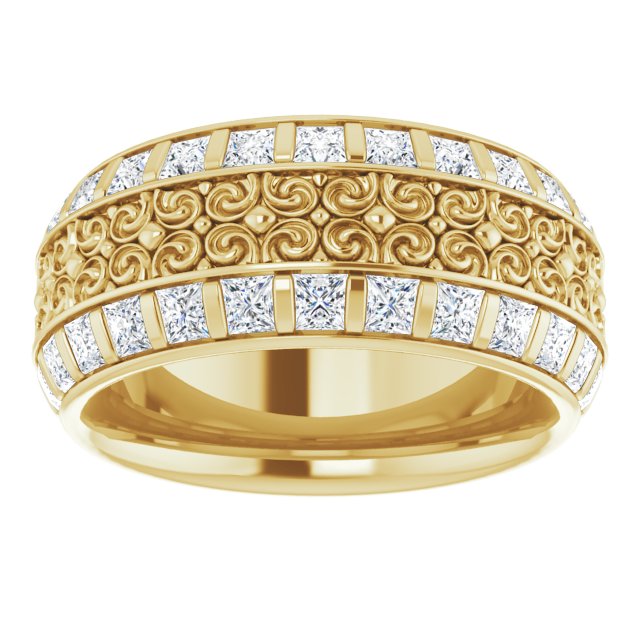 3.12 Carat Princess Cut Diamond Eternity Band Ring - Vintage Inspired Wedding Band for Women, Perfect for Anniversary, Engagement, and Special Occasions