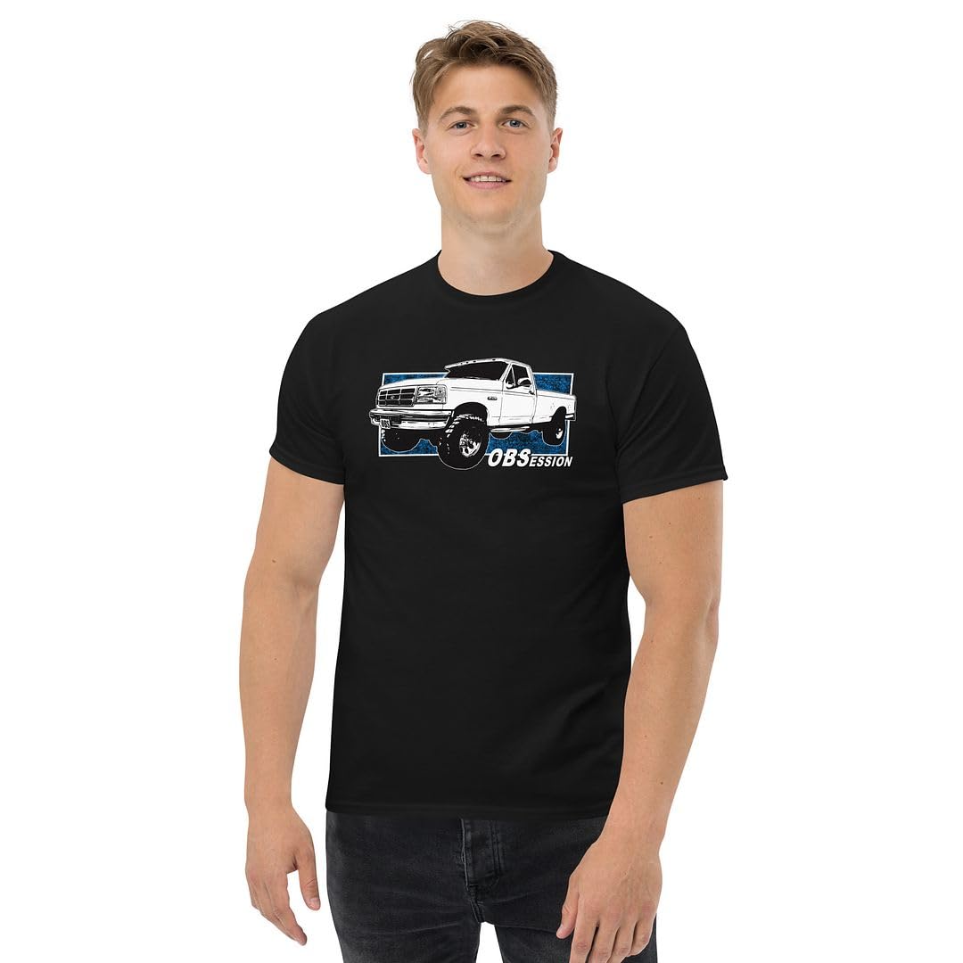 Men's Aggressive Thread OBS Truck T-Shirt - Single Cab Trucker Tee with Obsession Design | Perfect for Truck Enthusiasts & Casual Wear